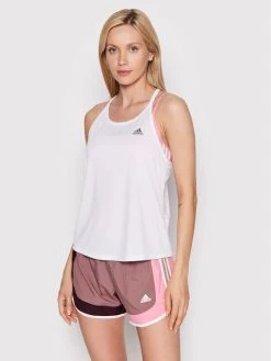 Πολύ καλή προσφορά 🧨 Adidas Γυναίκες Μπλουζάκια Τεχνικά Φανελάκι τεχνικό Parley Run Fast HB9258 Λευκό Regular Fit Λευκό 🤩