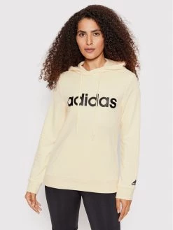 Φτηνός ✔️ Adidas Γυναίκες Μπλούζες Μπλούζα Linear French HL2159 Μπεζ Regular Fit Μπεζ 🎉