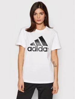Φτηνός 💯 Adidas Γυναίκες T-shirts T-Shirt Essentials Logo Boyfriend GL0779 Λευκό Loose Fit Λευκό ❤️