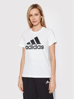 Τοπ 10 🛒 Adidas Γυναίκες T-shirts T-Shirt Loungewear Essentials Logo GL0649 Λευκό Regular Fit Λευκό 🎁