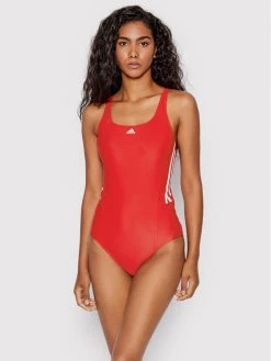 Το φθηνότερο 😍 Adidas Γυναίκες Ολόσωμα Μαγιό Μαγιό Mid 3-Stripes HD0404 Κόκκινο Κόκκινο 🔔