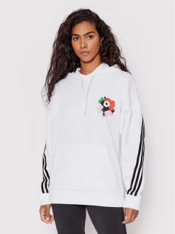 Φτηνός ✔️ Adidas Γυναίκες Μπλούζες Μπλούζα MARIMEKKO HC4184 Λευκό Loose Fit Λευκό 🎁