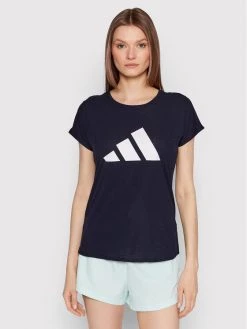 Νέος 👍 Adidas Γυναίκες T-shirts T-Shirt 3-Stripes HG3115 Σκούρο μπλε Regular Fit Σκούρο μπλε ✔️