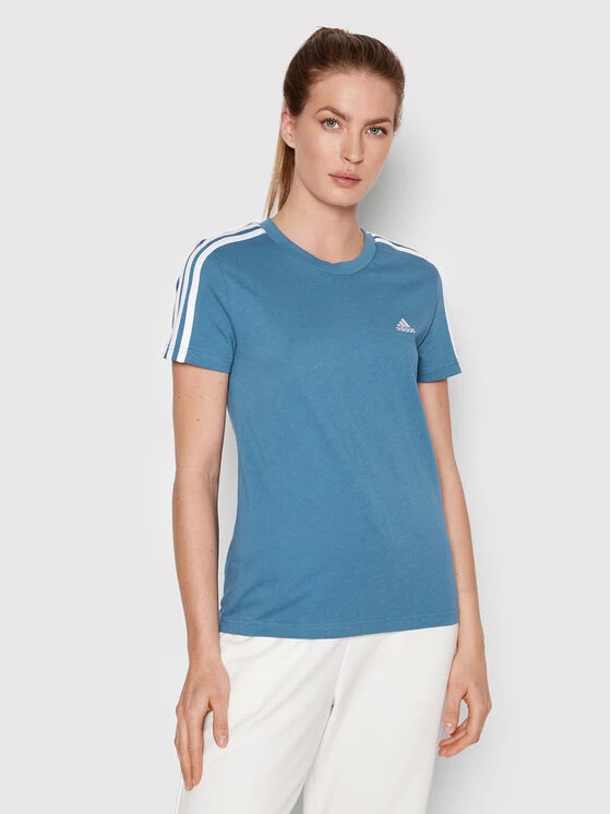 Φτηνός ✨ Adidas Γυναίκες T-shirts T-Shirt Essentials 3-Stripes HF7238 Μπλε Slim Fit Μπλε 👍 1 Φτηνός ✨ Adidas Γυναίκες T-shirts T-Shirt Essentials 3-Stripes HF7238 Μπλε Slim Fit Μπλε 👍