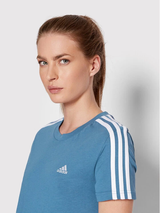 Φτηνός ✨ Adidas Γυναίκες T-shirts T-Shirt Essentials 3-Stripes HF7238 Μπλε Slim Fit Μπλε 👍 4 Φτηνός ✨ Adidas Γυναίκες T-shirts T-Shirt Essentials 3-Stripes HF7238 Μπλε Slim Fit Μπλε 👍 - Image 4