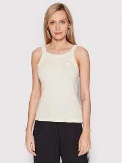 Συμφωνίες 🎁 Adidas Γυναίκες Tops Τοπ Essentials Yoga Rib HD6749 Μπεζ Slim Fit Μπεζ 🎁