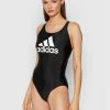 Ολοκαίνουργιο 🎁 Adidas Γυναίκες Ολόσωμα Μαγιό Μαγιό Sh3.Ro Big Logo GM3909 Μαύρο Μαύρο 🥰