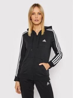 Πολύ καλή προσφορά ⭐ Adidas Γυναίκες Μπλούζες Μπλούζα Essentials French Terry 3-Stripes Full-Zip GL0792 Μαύρο Regular Fit Μαύρο 🧨