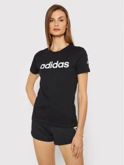 Κουπόνι 💯 Adidas Γυναίκες T-shirts T-Shirt Loungewear Essentials Logo GL0769 Μαύρο Slim Fit Μαύρο 🎉