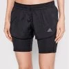 Το φθηνότερο 😍 Adidas Γυναίκες Αθλητικά Σορτς Αθλητικό σορτς Run Fast Two-In-One HB9225 Μαύρο Slim Fit Μαύρο ❤️