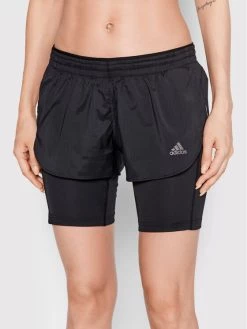 Το φθηνότερο 😍 Adidas Γυναίκες Αθλητικά Σορτς Αθλητικό σορτς Run Fast Two-In-One HB9225 Μαύρο Slim Fit Μαύρο ❤️